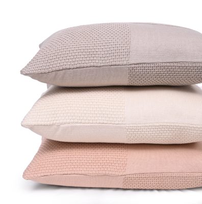 Fusion Kelly Μαξιλάρι Διακοσμητικό with polyfiller (Taupe) 100% cotton knitted Μαξιλάρι 50x50 Liolios Home - Image 2