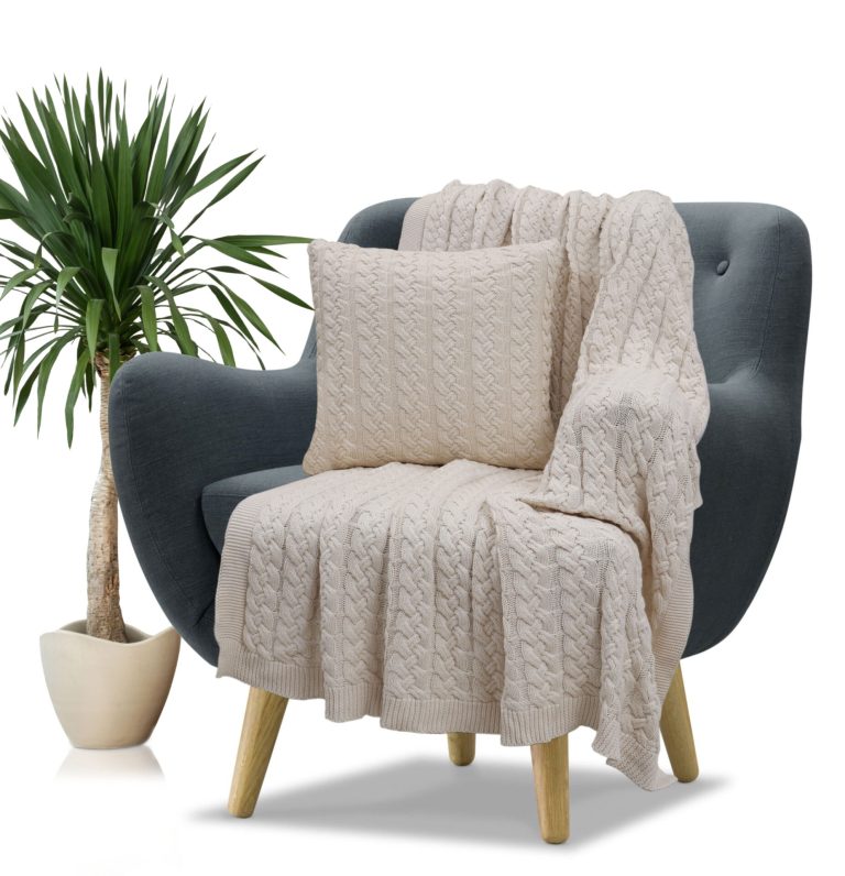 Classical Cable 50x50 Μαξιλάρι Διακοσμητικό with polyfiller (Natural) 100% cotton knitted Cushion 50x50 Liolios Home - Image 2