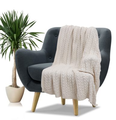 Classical Cable 130x170 Ριχτάρι/Κουβέρτα κανάπε (Natural) 100% cotton knitted 130x170 Liolios Home