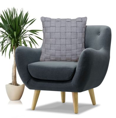 Clusp (Lt. Grey) Μαξιλάρι Διακοσμητικό with polyfiller 100% cotton knitted Cushion 40x60 Liolios Home