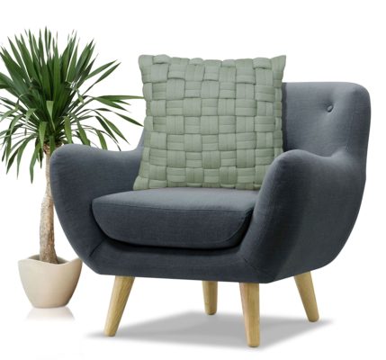 Clusp (Pistachio Green) Μαξιλάρι Διακοσμητικό with polyfiller 100% cotton knitted Cushion 50x50 Liolios Home