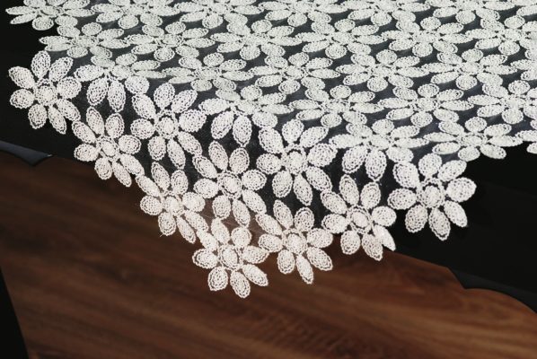 LUX DAISY-2 Χειροποίητο κέντημα σε τούλι 45x140 Liolios Home - Image 5