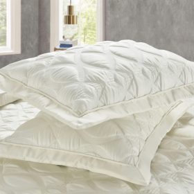 Monte Carlo (Ivory) Σετ Κουβερλί/Κουβερτόριο 250x240 + Mαξ/θήκες 50x70/2τεμ 100%Silk/Satin & Καπιτονέ κέντημα Liolios Home - Image 4
