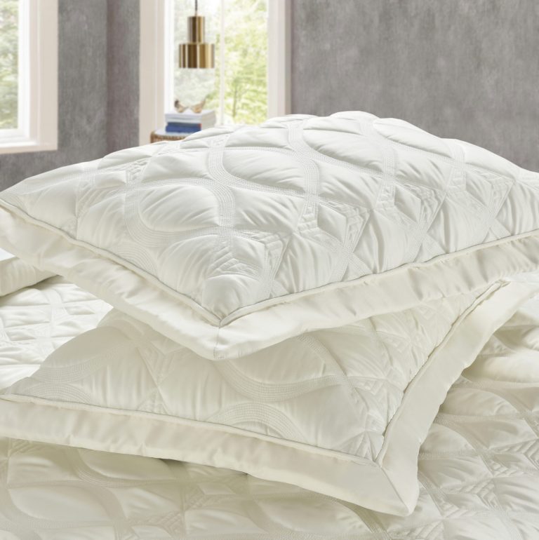 Monte Carlo (Ivory) Σετ Κουβερλί/Κουβερτόριο 250x240 + Mαξ/θήκες 50x70/2τεμ 100%Silk/Satin & Καπιτονέ κέντημα Liolios Home - Image 4