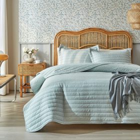 Κουβερλί Da Capo (Aqua) 100% cationic/melange & καπιτονέ κέντημα 220x240 Liolios Home