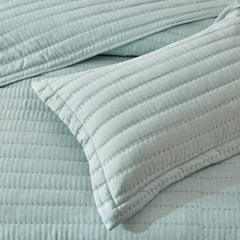 Κουβερλί Da Capo (Aqua) 100% cationic/melange & καπιτονέ κέντημα 220x240 Liolios Home - Image 4