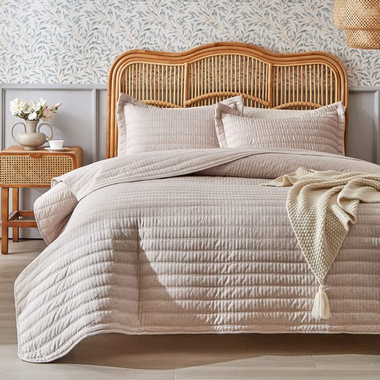 Κουβερλί Da Capo (Brown) 100% cationic/melange & καπιτονέ κέντημα 260x240 Liolios Home - Image 1