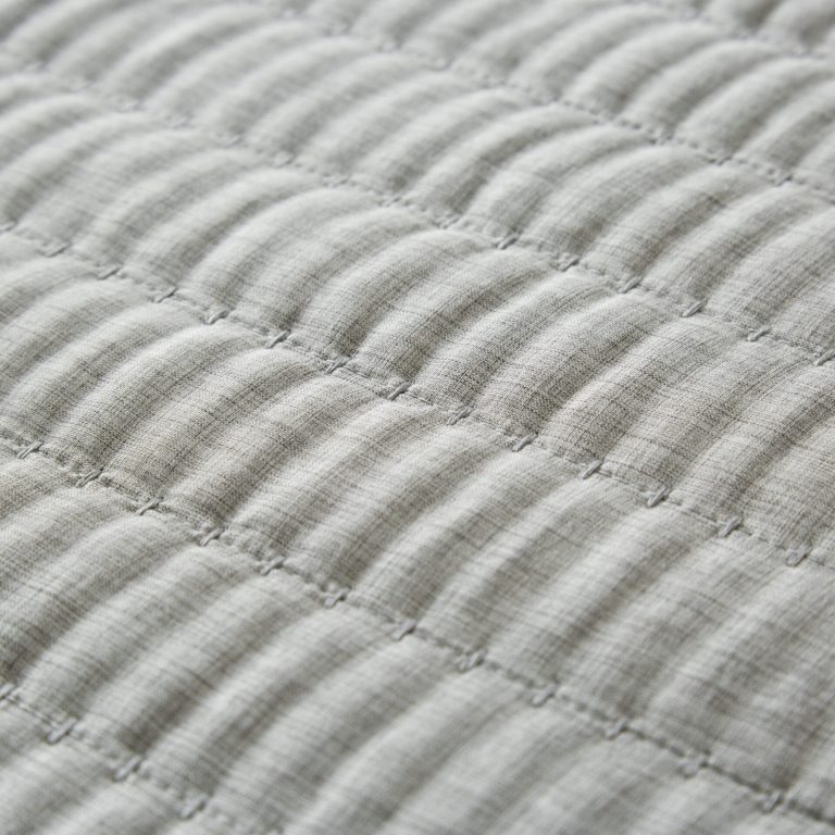 Κουβερλί Da Capo (Grey) 100% cationic/melange & καπιτονέ κέντημα Μαξ/θήκες 50x70/2τεμ Liolios Home - Image 2