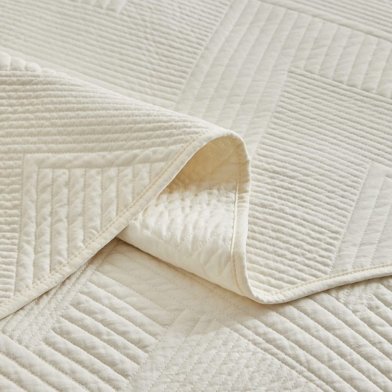 Κουβερλί Ημίδιπλο Diverso (Ivory) 100% prewashed & Kαπιτονέ Kέντημα 180x240 Liolios Home - Image 4