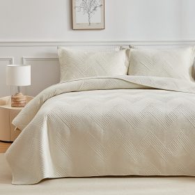 Κουβερλί Ημίδιπλο Diverso (Ivory) 100% prewashed & Kαπιτονέ Kέντημα 180x240 Liolios Home