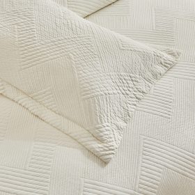 Ζεύγος Μαξιλαροθήκες Diverso (Ivory) 100% prewashed & Kαπιτονέ Kέντημα Μαξ/θήκες 50x70/2τεμ Liolios Home - Image 2