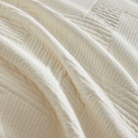 Κουβερλί Ημίδιπλο Diverso (Ivory) 100% prewashed & Kαπιτονέ Kέντημα 180x240 Liolios Home - Image 3