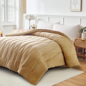 DOHA (Camel) Κουβερτοπάπλωμα 100% Jacquard Flannel 220x240 Liolios Home - Image 2
