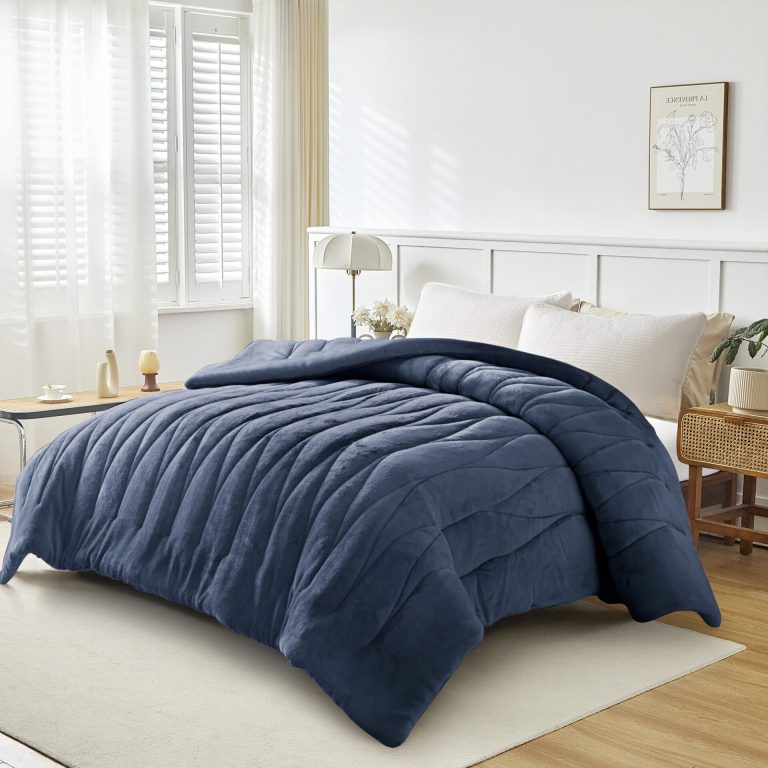 DOHA (Navy) Κουβερτοπάπλωμα 100% Jacquard Flannel 260x240 Liolios Home - Image 3
