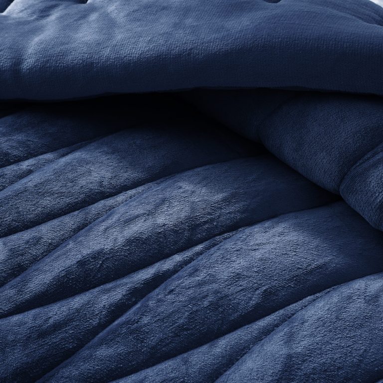 DOHA (Navy) Κουβερτοπάπλωμα 100% Jacquard Flannel 260x240 Liolios Home - Image 5
