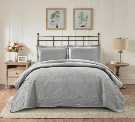 Κουβερλί Υπέρδιπλο Ibiza (Grey) 100% luxury velvet 220x240 Liolios Home - Image 2