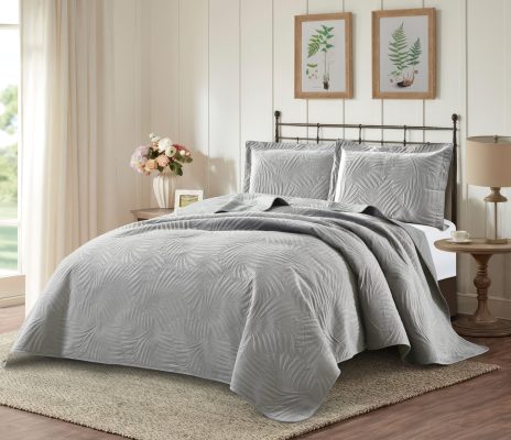 Κουβερλί Υπέρδιπλο Ibiza (Grey) 100% luxury velvet 220x240 Liolios Home