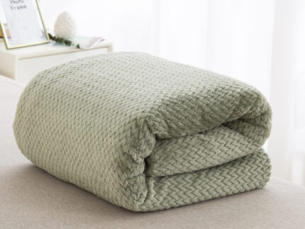JF09 Green 300gsm Κουβέρτα Fleece Μονή 160x240 Liolios Home - Image 3