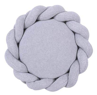 Margareta (47cm Diam.) Cushion with pollyfiller (Soft Grey) 100% cotton knitted 47cm Diam. Cushion Liolios Home