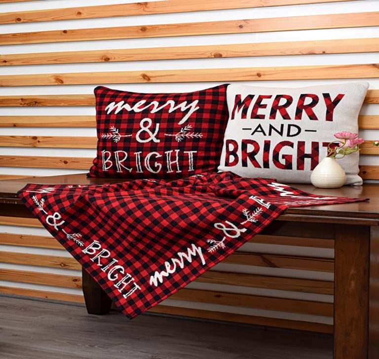 Τραπεζοκαρέ Merry & Bright (Red Multi) 100% cotton knitted 130x130 Liolios Home - Image 5