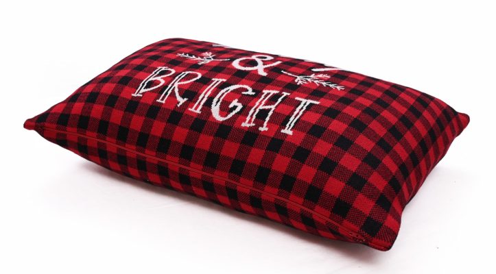 Τραπεζοκαρέ Merry & Bright (Red Multi) 100% cotton knitted 130x130 Liolios Home - Image 4
