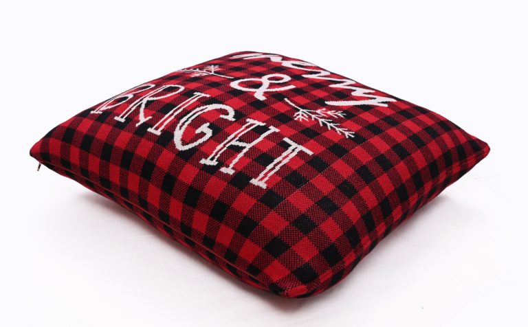 Τραπεζοκαρέ Merry & Bright (Red Multi) 100% cotton knitted 130x130 Liolios Home - Image 3