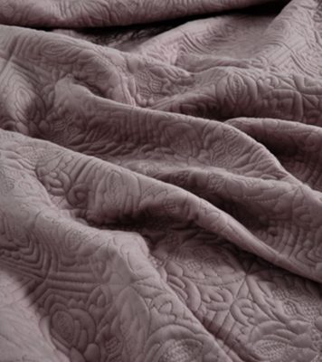 Κουβερλί King size Mandy (Amethyst) 100% velvet & καπιτονέ κέντημα 260x240 Liolios Home - Image 2