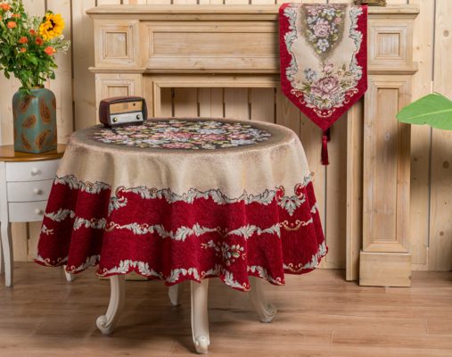 Τραβέρσα/ Runner PLS-TB2212 (Στόφα DAMASCO) Burgundy 100% jacquard pol 33x120 Liolios Home - Image 2