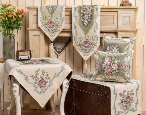 Τραπεζομάντηλο PLS-TB2212 (Στόφα-DAMASCO) Beige 100% jacquard pol 145x220 Liolios Home