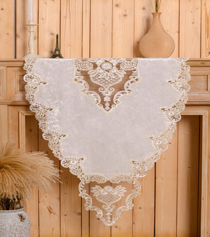 PLS-TB1083 Βελούδινο κέντημα με μεταξωτή δαντέλα 67x170 Liolios Home - Image 2