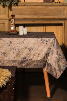 Τραπεζοκαρέ PLS-TB1084 (Velvet/Leather) Wenge Velvet/Leather, 100%pol. 135x135 Liolios Home - Image 2