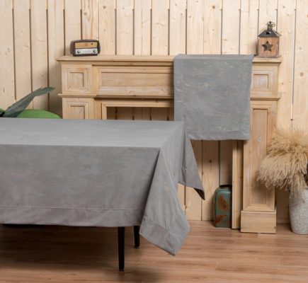 Τραβέρσα- Runner PLS-TB2206 (Grey) Velvet/Metal, 100%pol. 45x160 Liolios Home - Image 3