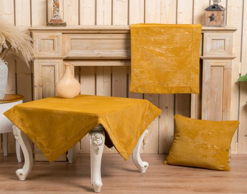 Καρέ PLS-TB2206 (Velvet/Metal) Gold Velvet/Metal, 100%pol. 100x100 Liolios Home