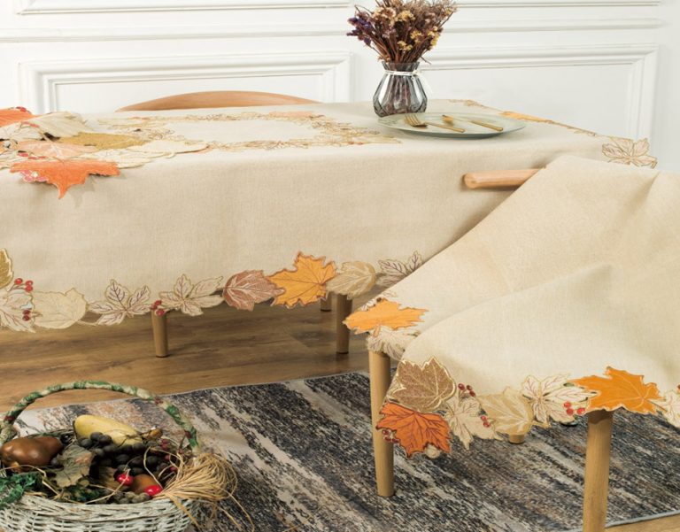 Τραβέρσα-Runner Gold Leaf 100% pol. with gold glitter 40x160 Liolios Home - Image 1