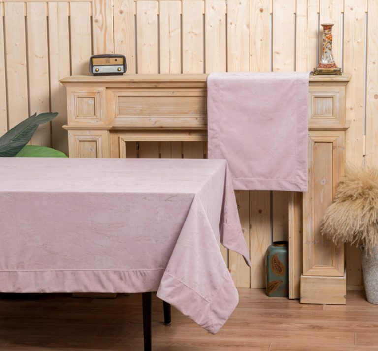 Τραπεζομάντηλο PLS-TB2206 (Velvet/Metal) Pink Velvet/Metal, 100%pol. 140x180 Liolios Home - Image 3