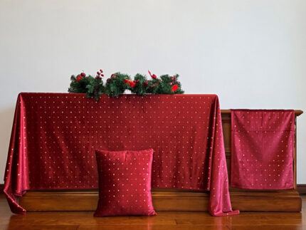 Χριστουγεννιάτικο Τραπεζοκαρέ Βελούδινο FQ45847 (Velvet/Star) Velvet/Star 140x140 Liolios Home