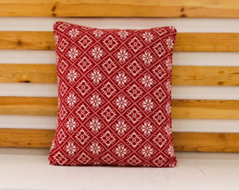 Χριστουγεννιάτικη Τραβέρσα Snowflake 100% cotton knitted 45x150 Liolios Home - Image 2
