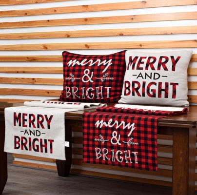 Χριστουγεννιάτικη Τραβέρσα Merry & Bright (Natural) 100% cotton knitted 45x150 Liolios Home