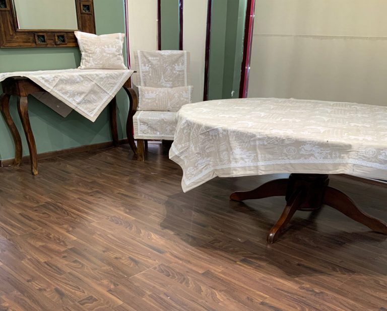 P247-12.jpg Καρέ 11216 (Beige) 100% cotton 90x90 Liolios Home - Image 1