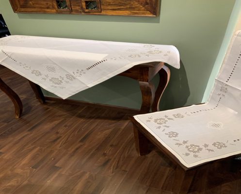 070107 (ΛΕΥΚΟ-ΕΚΡΟΥ) 100% cotton ΣΕΤ 7 ΤΕΜ Liolios Home - Image 2