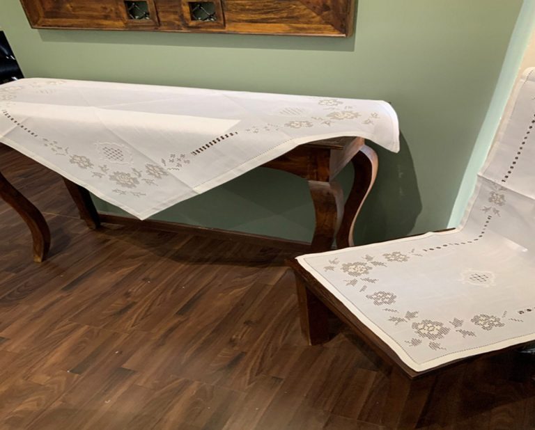 070107 (ΛΕΥΚΟ-ΕΚΡΟΥ) 100% cotton ΣΕΤ 7 ΤΕΜ Liolios Home - Image 2