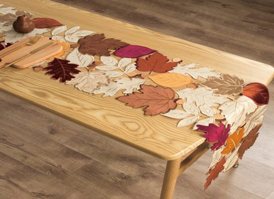 Καρέ Burgundy Leaf FQLB0346-1 Velvet applique, 100%pol. 85x85 Liolios Home - Image 3