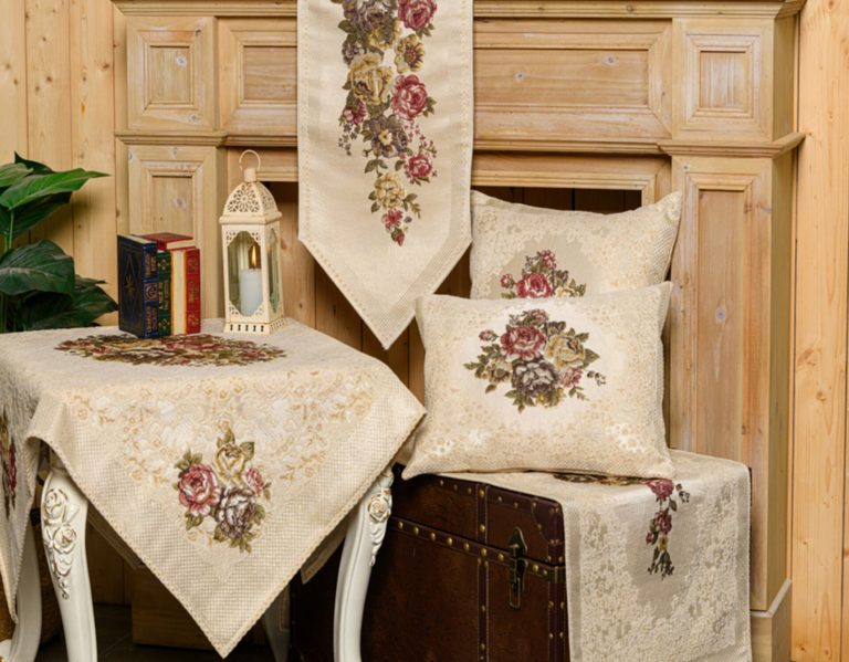 Τραβέρσα-Runner PLS-TB17008 (Στόφα-Jacquard) Cream 100% jacquard pol 45x140 Liolios Home - Image 1