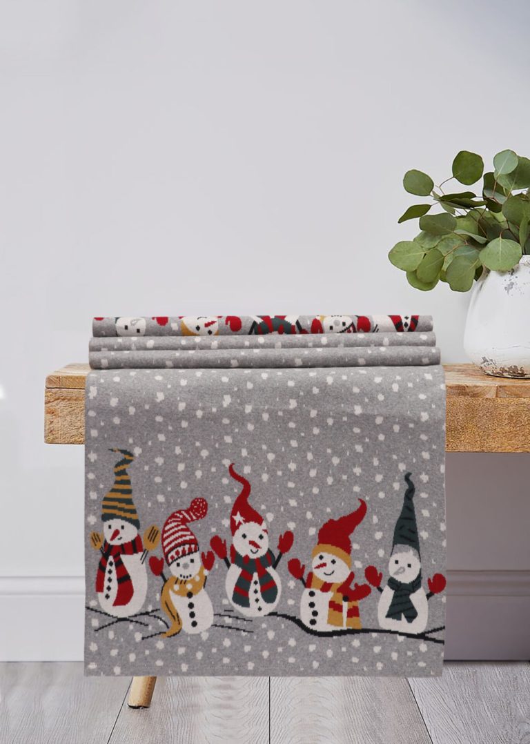 Snowman 45x150 Τραβέρσα-Runner 100% cotton knitted 45x150 Liolios Home - Image 2
