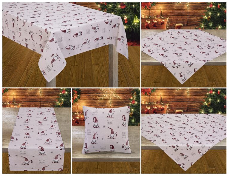 Stofa-Gnomes-TOTAL-8.jpg Χριστουγεννιάτικο Τραπεζομάντηλο Stofa Gnomes 80% pes, 20% cotton/wooven 150x260 Liolios Home - Image 1