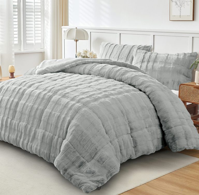 Tokyo (Lt Grey) Κουβερτοπάπλωμα 100% rabbit fur 220x240 Liolios Home - Image 2