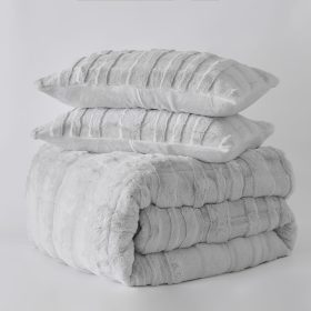 Tokyo (Lt Grey) Κουβερτοπάπλωμα 100% rabbit fur 220x240 Liolios Home - Image 4