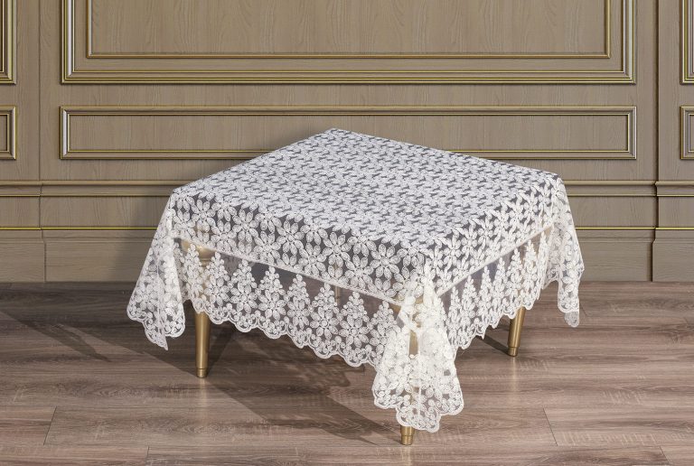 LUX DAISY-2 Χειροποίητο κέντημα σε τούλι 45x140 Liolios Home - Image 1