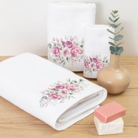 Πετσέτα Προσώπου Agnes 50 x 90 cm  100% Βαμβάκι Λευκό BOREA