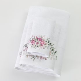 Πετσέτα Προσώπου Agnes 50 x 90 cm  100% Βαμβάκι Εκρού BOREA - Image 3